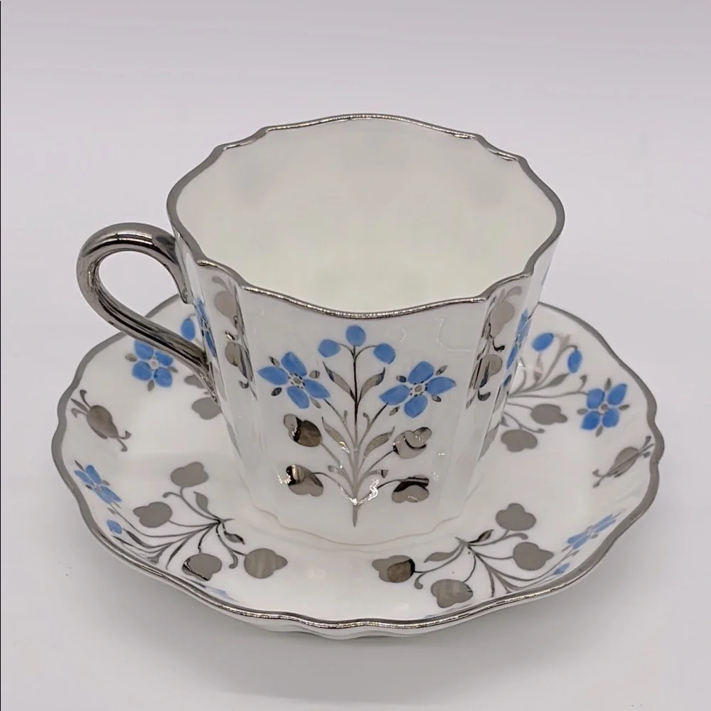 Wedgwood Bone China Flat Cup & Saucer Pattern WH 1583